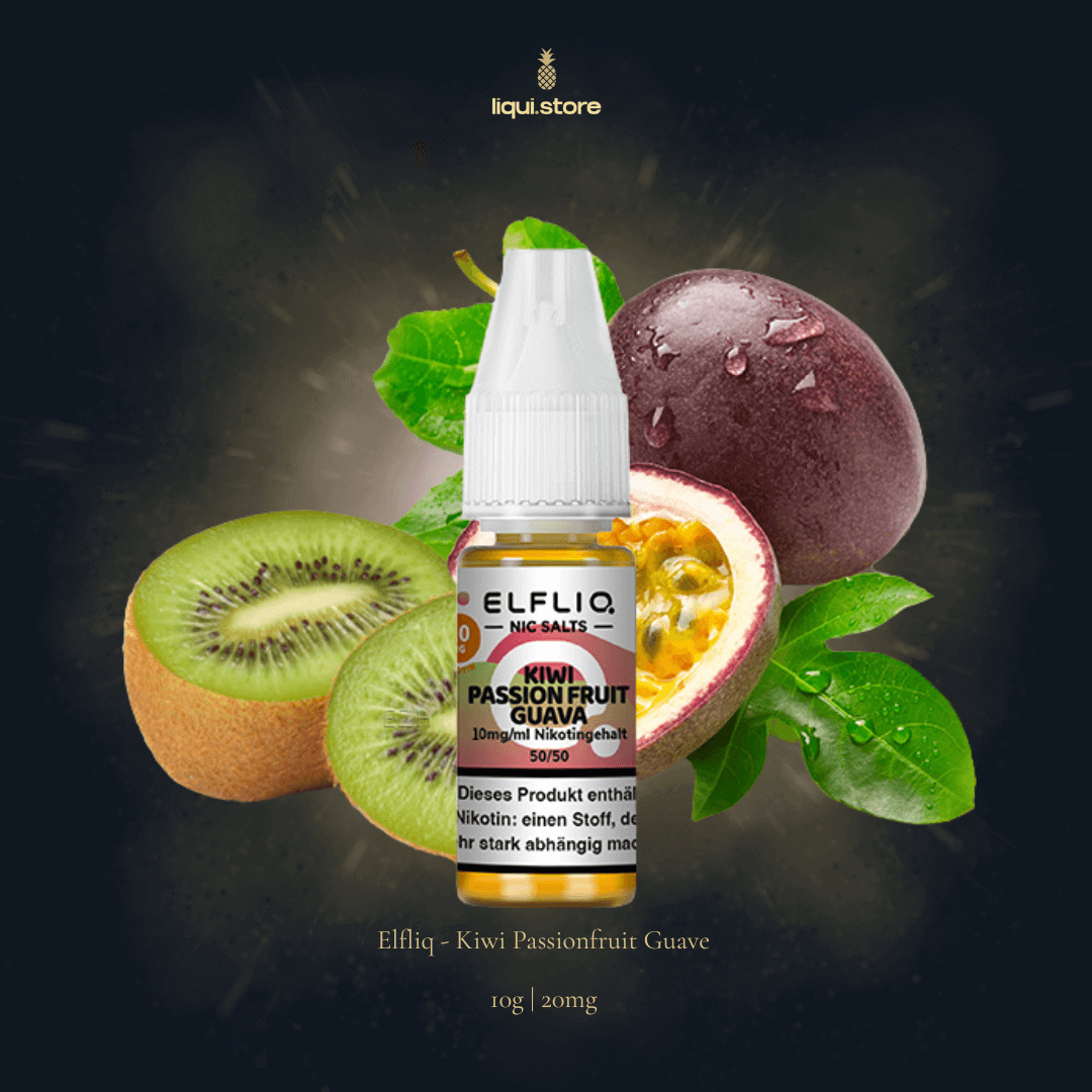 Elfliq Kiwi Passion Fruit Guava 10 mg | 20 mg NicSalt Liquid – Tropischer Frucht-Mix