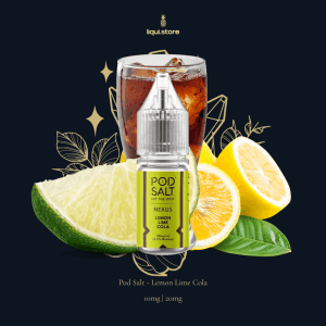 Pod Salt Lemon Lime Cola 10 mg | 20 mg NicSalt Liquid – Erfrischend spritziger Citrus-Cola-Mix